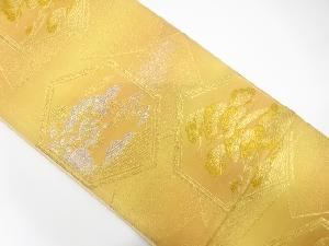 アンティーク　亀甲に笠松・古典柄模様織り出し袋帯(材料)